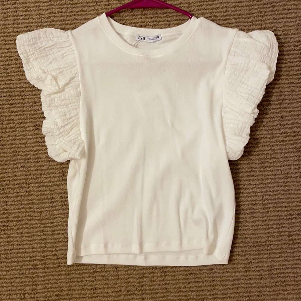 Zara ruffle sleeve top